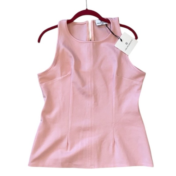 Chloe Kristyn Jenni Blush Pink Sleeveless Top Blouse Medium Quiet Luxury 22211 - Picture 1 of 12